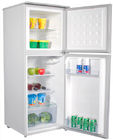 China Edelstahl-doppelte Tür-Kühlschrank 138 Liter herauf Gefrierschrank und unten Kühlschrank Firma